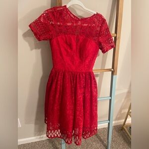 ChI CHI london red lace floral dress size Uk 6 NWOT Valentines & cocktail Dress